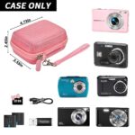 Digital Camera Case for CAMKORY for Kodak Pixpro fz45 for VAHOIALD for IWEUKJLO for Nsoela Kids Video Camera Storage Holder for AbergBest for Polaroid for Canon and SD Card and Cable-Pink(Box Only)