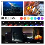 NEEWER RGB Underwater Diving Light, 131ft/40m IPX8 Waterproof LED Video Light 3000mAh with 8 Colors, 5500K, CRI 95+, 5000lux/0.2m, Compatible with Gopro Light for Action Camera Hero 11 10 9 8 (SL-20)