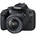 Canon EOS 2000D / Rebel T7 DSLR Camera with EF-S 18-55mm Lens + SanDisk 32GB Card Tripod Case Wideangle Lenses ZeeTech Accessory Bundle (20pc Bundle) (18-55MM, Card) (Renewed) Black