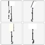LED Desk Bi-Color Video Light Key Light Studio Streaming Lights Panel Light with Desk Clamp C-Clamp Stand 3800K-6500K Dimmable Wireless Remote Studio Photography Lighting for Gaming Zoom Video