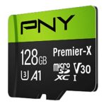 PNY 128GB Premier-X Class 10 U3 V30 microSDXC Flash Memory Card – 100MB/s, A1, 4K UHD, Full HD, UHS-I, micro SD