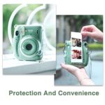 CAIYOULE Protective Camera Case for Fujifilm Instax Mini 11 Instant Film Camera Clear Case with Upgraded Film Pocket Pouch for Storing Photos and Adjustable Shoulder Strap