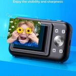 Digital Camera, FHD 1080P Kids Camera with 32GB SD Card 16X Digital Zoom Portable Small Camera, Compact Point and Shoot Camera Mini Digital Camera for Teens Kids Boys Girls Students Seniors – Black