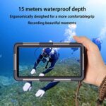 Professional Waterproof Diving Case for Snorkeling, 15M/50FT Underwater Photo & Video Protective Housings with Lanyard for iPhone 15/14/13/12/11 Pro Max/XR/XS/X Samsung Galaxy S23/S22/S21 etc.