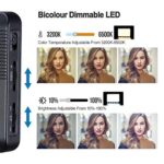 VIJIM VL120 LED on Camera Video Light,Mini Bi-Color Portable Photography Lighting w 6 Color Filters, 3100mAh Rechargeable CRI 95+ 3200K-6500K Dimmable LED Panel Light for DSLR Camera
