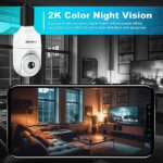 Alkivision 2K Light Bulb Security Cameras Wireless Outdoor – 2.4G Hz 360° Motion Detection Cameras for Home Security Outside Indoor, Full-Color Night Vision, Auto Tracking, Siren Alarm, 24/7 Recording
