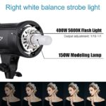 Godox 800W Professional Studio Strobe Flash Light Kit, 2-Light Godox SK400 Strobe Lighting Kit for Photography, 2x400W 5600K Monolights with Strobe Trigger, Softbox, Light Stands