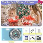 Digital Camera,Kids Camera with 32GB Card 4K 44MP Point and Shoot Camera with 16X Digital Zoom 2.4 Inch,Vlogging Camera for Students Teens Adults Girls Boys-Blue3