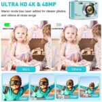 Digital Camera for Photography Macro Mode 4K 48MP – 2.88 inch IPS Large Screen 32GB SD Card Compact Point and Shoot Cameras 16X Digital Zoom Portable Small Camera for Teens Kids Boys Girls Seniors