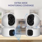 YI Dual-Lens Indoor Camera, Home Security Camera System with Fixed Lens and Dome Camera in 1, Expanded Viewing Angle, Motion Tracking, Dual-Screen Display, Two-Way Audio, Phone Alerts