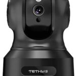 TETHYS Wireless Security Camera 1080P Indoor [Work with Alexa] Pan & SanDisk 64GB Ultra microSDHC UHS-I Memory Card with Adapter – 120MB/s