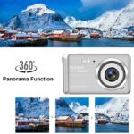 Digital Camera, Rechargeable 30MP Point and Shoot Camera with 18X Digital Zoom Digital Cameras for Photography with 2 Batteries&32GB Card Compact Camera for Kids/Teenst/Seniors/Beginners (Silver)