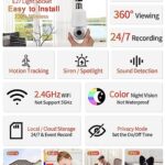 WiFi Light Bulb Cameras for Home Security 2K 360° PTZ Motion Sound Tracking Light Socket Security Cameras Wireless Outdoor Indoor Shimmer Color Night Vision 2-Way Talk 24/7 SD Card/Cloud Storage 2PCS