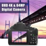 KOMERY 4K Digital Camera for Photography, 10X Optical Zoom Cameras with WiFi 64MP Vlogging Camera for YouTube, Point and Shoot Camera with Auto Focus, Built in Flash, Travel Camera for Beginners