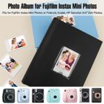 Photo Album for Fujifilm Instax Mini Camera, Polaroid Camera, Instax Photo Album with Memo Areas, 128 Pockets 2×3 Photo Album with Writing Space for Instax Mini 12 11 40 9 7+ Evo Liplay Camera (Black)