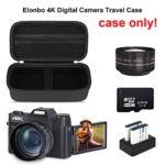 Elonbo 4K Digital Camera Carrying Case for Femivo/VETEK/IWEUKJLO/VJIANGER/WIKICO/Saneen/OIEXI 4K 48MP Vlogging Camera for Youtube, Travel Compact Camera Storage Cover Bag Organizer Holder,Black