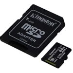 Kingston 64GB microSDXC Canvas Select Plus 100MB/s Read A1 Class 10 UHS-I Memory Card + Adapter (SDCS2/64GB)