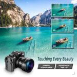 Mo Digital Camera for Photography and Video,4K 48MP Vlogging Camera for YouTube with 180° Flip Screen,16X Digital Zoom,52mm Wide Angle & Macro Lens, 2 Batteries, 32GB TF Card