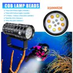 Dive Light for Underwater Photography, 25000Lumens Super Bright Diving Flashlight, 100M Waterproof Underwater Video Light with Type-C Charging, Professional for Underwater Lighting