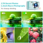 2.7K Small Digital Camera 48MP Digital Point and Shoot Camera, Compact Digital Camera with 2.88′ IPS Screen 48MP for Photo and Video Support 16X Zoom Macro Mode and Flash, Beginner Camera for Teens