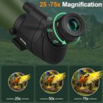 25-75X80 Spotting Scopes for Target Shooting – HD Spotter Scope with Tripod Carrying Bag & Smartphone Holder – BAK4 Waterproof Spotting Scope for Bird Watching Hunting Wildlife Viewing
