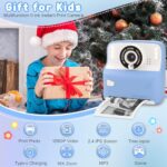 Amzelas Kids Camera Instant Print Photos Christmas Birthday Gifts for Boys Girls Age 3-12 HD Digital Video Cameras for Toddler Portable Toy for 3 4 5 6 7 8 9 Year Old Children with 32GB Card (Blue)