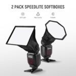 NEEWER 2 Pack Flash Diffuser Speedlight Softboxes (5.9″/15cm Octagon, 6″x5″ Square) Collapsible with Storage Pouch Compatible with Canon Nikon Sony Godox Neewer Z760 NW700 NW620 TT560 NW635II, NS2P
