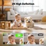 HARYMOR Indoor Security Camera, 2K Pet Camera, 360 Degree Home Camera for Baby/Dog/Elder with One-Touch Call, Night Vision, 2-Way Audio, AI Motion Detection, 24/7 SD Card Storage?2-Pack?