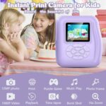 Kids Camera Instant Print Christmas Birthday Gifts for 3 4 5 6 7 8 9 Year Old Girls Boys,Digital Camera for Toddler,Toys for Kids Age 4-8 with 3 Rolls Print Paper,32GB Card(Purple)