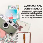 Kodak Film Camera 35mm – Ektar H35 Half Frame 35 mm Film Camera Bundle – Reusable Retro Camera with Steel Film Case Bundled with 100 4″x6″ Moshify Picture Sleeves (Sage)