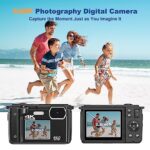 4K 64MP Digital Camera for Photography, Compact Vlogging Camera for YouTube with Auto Focus, Selfie Screens,32GB SD Card,Point&Shoot Camera with WiFi 18X Zoom,Travel Video Camera for Beginners Kids