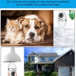 kaltagled Light Bulb Security Camera 3MP, WiFi 2.4G&5G Security Outdoor &Indoor Camera, Home 360°Surveillance Cam with Motion Detection Alarm Night Vision Light Socket Security Camera Two-Way Audio