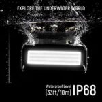 NEEWER WP12 Underwater Diving Light, 33ft/10m IP68 Waterproof LED Video Light with Ball Head, 1900mAh 5600K CRI97+ TLCI98+ 2600lux/0.5m(Mode: Booster), 5 Effects, Magnetic Charging for DSLR Camera