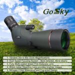 Gosky HD 20-60×80 Dual Focusing Spotting Scope – Waterproof HD Optics Zoom Scope with with Carrying Case and Smartphone Adapter for Hunting Bird Watching Target Shooting Astronomy Scenery-Green
