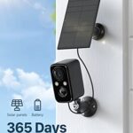 IHOXTX Security Cameras Wireless Outdoor, Flood Light Solar Cameras for Home Security, Home Camera with Color Night Vision, PIR Human Detection, 2-Way Talk, IP66 Waterproof, SD Card/Cloud Storage