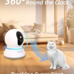 blurams Pet Camera 2K, 360° Indoor Security Camera, Dog Camera with Phone App, PTZ Cameras for Home Security Indoor, 2-Way Audio, Motion Tracking, Color/IR Night Vision, Siren, Cloud&SD(2.4GHz Only)