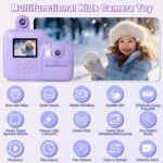 Kids Camera Instant Print – Instant Print Camera for Kids, Inkless Camera Instant Print, Kids Digital Camera, Toddler Camera Video Cameras Kids Toys Christmas Birthday Gifts for Girls Boys Age 3-12