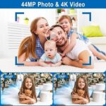 Digital Camera 4K 44MP Compact Camera with 16X Digital Zoom, Auto-Focus Kids Point and Shoot Digital Camera with 32GB SD Card, Portable Camera for Teens Kids Boys Girls
