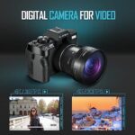 4K Digital Cameras for Photography, 48MP Vlogging Camera for YouTube with WiFi, 180° Flip Screen Compact Camera with Flash, 16X Digital Zoom Travel Camera with Wide-Angle &Macro Lens (2 Batteries)