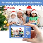 Digital Camera for Kids Boys and Girls, 2.7K Kids Camera Digital Point and Shoot Camera with 16X Digital Zoom, 3.0″ IPS Screen 44MP Compact Camera for Students