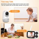 VTimes Video Baby Monitor with Camera and Audio, 3.2″ IPS Screen Baby Camera Monitor No WiFi Night Vision VOX Mode Pan-Tilt-Zoom Temperature Display 2 Way Audio Lullaby Feeding Alarm and 1000ft Range