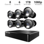 Night Owl 12 Channel DVR Video Home Security Camera System with (6) Wired 1080p HD Indoor/Outdoor Deterrence Cameras and 1TB Hard Drive (Add up to 4 Wi-Fi Cameras)