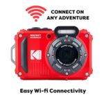 KODAK PIXPRO WPZ2 Rugged Waterproof Digital Camera, Red Bundles with Case, Monopod, Card Reader and More (9 Items)