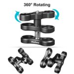 MINIFOCUS 4PCS 1” Aluminum Ball Clamp Mount for Underwater Diving Light Arms Tray System, Photography Diving Camera, 360° Clip Adapter Bracket for Action Camera Flashlight Arms System