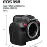 Canon EOS R5 C Body, Full-Frame, Hybrid, Mirrorless Digital Cinema Camera with Single-Lens Non-Reflex AF-AE , CMOS Image Sensor, and 3.2-Inch LCD Screen