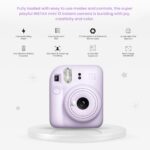 Fujifilm Mini 12 Instant Camera Starter Bundle: Includes Mini Film Value Pack (60 Sheets) + 4 Pack AA Batteries + Lens Cleaning Cloth (Lilac Purple)