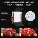 GVM Video Lighting Kit with APP Control, 520LS Bi-Color 3200-5600K Led Light Panel for Photography Video Lighting Studio Interview Portrait, CRI/TLCI 97+ High Brightness Video Light