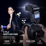 NEEWER NW700-C TTL Flash Speedlite Compatible with Canon DSLR Cameras, 1/8000s High Speed Sync Speedlight, 1/1-1/256 Output, TCM Function, 230 Full Power Flash, 0.1-2.7s Fast Recycling Flashlight