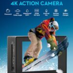 Action Camera 4K30fps with 64G SD Card,HD Waterproof Camera 131ft Underwater Cameras 20MP Pre-recording WiFi Camera 170° Remote Control Sports Cameras with 2 Batteries Helmet Mount Accessories Kits
