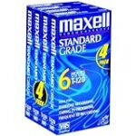 Maxell STD-T-120 4 Pack VHS Tapes